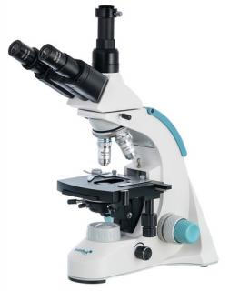 Trinokulární mikroskop Levenhuk 900T (Zvětšení: 40–1000x. Trinokulární hlava, achromatické objektivy, LED osvětlení s kolektorem)