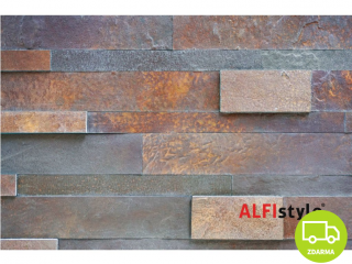 ALFIstick ® - 3D samolepicí kamenný obklad se železným povrchem, hnědý, ESP016 Barva: železný povrch hnědý