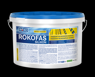 Fasádní barva Rokofas silikon bílá hmotnost: 7,5kg