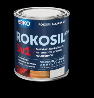 Samozákladující vodouředitelná barva Rokosil Aqua 3v1 RK 612-0,6 L Barva: ČSN 1100