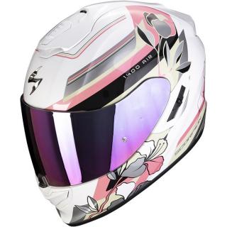 Moto přilba SCORPION EXO-1400 EVO AIR GAIA perleťově bílo-růžová Velikost: L