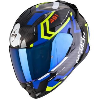 Moto přilba SCORPION EXO-491 SPIN černo-modro-neon žlutá Velikost: 2XL