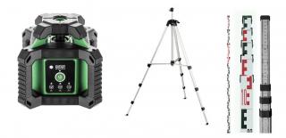 Rotační laser ADA Rotary 400 HVG - zelený paprsek + Eco stativ s klikou a lať