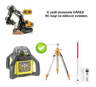 Rotační laser FKD FRE-203XG s dárkem - zelený paprsek + stativ s klikou a lať