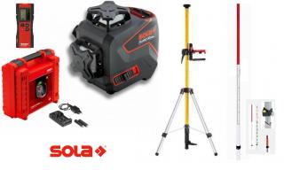 SOLA - Plano 3D green + přijímač + rozpěrná tyč se stativem + lať