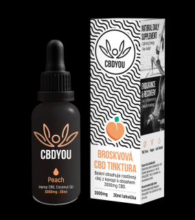 CBD You CBD tinktura 3000mg (10%) různé příchutě Obsah CBD: 3000mg, Příchuť: Broskev