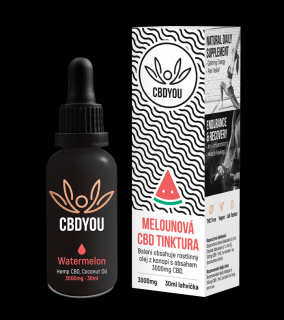 CBD You CBD tinktura 3000mg (10%) různé příchutě Obsah CBD: 3000mg, Příchuť: Meloun