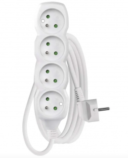 EMOS Prodlužovací kabel 10 m / 4 zásuvky / bílý / PVC / 1,5 mm2
