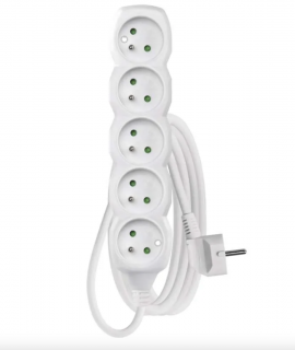 EMOS Prodlužovací kabel 2 m / 5 zásuvek / bílý / PVC / 1 mm2
