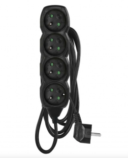 EMOS Prodlužovací kabel 2 m / 5 zásuvek / černý / PVC / 1 mm2