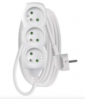 EMOS Prodlužovací kabel 7 m / 3 zásuvky / bílý / PVC / 1 mm2