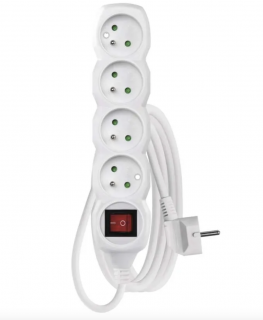 EMOS Prodlužovací kabel 7 m / 4 zásuvky / s vypínačem / bílý / PVC / 1 mm2