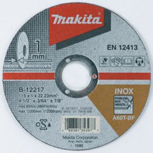 Makita B-12217, řezný kotouč 115x1x22 nerez=oldP-53001=newE-03034