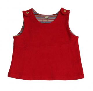 Podšitá fleece vestička (Podšitá dětská fleece vestička z biobavlny, červená)