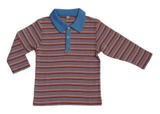 Tričko polo "Skřítek" (Dětské tričko polo, biobavlna, pruhované, s límečkem)
