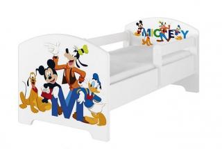 BabyBoo Dětská postel 140 x 70cm Disney - Mickey Friends, bílá rozměry: 140x70