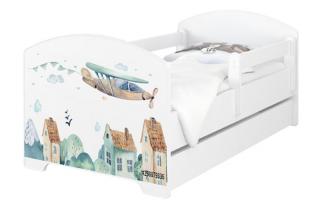 BabyBoo Dětská postel 140 x 70cm - Letadlo rozměry: 140x70