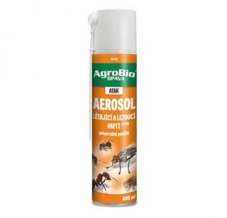 ATAK - Aerosol na létající a lezoucí hmyz Extra 400 ml  (Aerosol pro hubení much, komárů, vos, švábů, rybenek, mravenců, blech a dalšího hmyzu a pro hubení roztočů.)