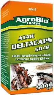 ATAK DELTACAPS -koncentrát určený k hubení štěnic a švábů - 50 ml. (ATAK DELTACAPS - koncentrát určený pro postřik na hubení hmyzu při sanitární hygieně: štěnic, švábů, much, komárů, rusů, mravenců, mravenců faraónů, rybenek apod. Přípravek se ředí vodou 