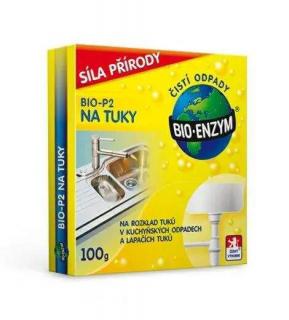 BIO-P2 na tuky 100g (Biologický přípravek na bázi bioenzymů určený k rozkladu tuků v odpadních systémech.)
