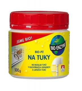 BIO-P2 na tuky 500g (Biologický přípravek na bázi bioenzymů určený k rozkladu tuků v odpadních systémech.)
