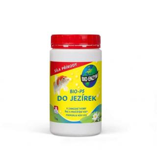 BIO-P5 DO JEZÍREK -Na pročištění vody - 1000g (Biologický přípravek určený k zamezení tvorby nežádoucích řas a na pročištění vody. Je unikátní tím, že podporuje růst ryb.)