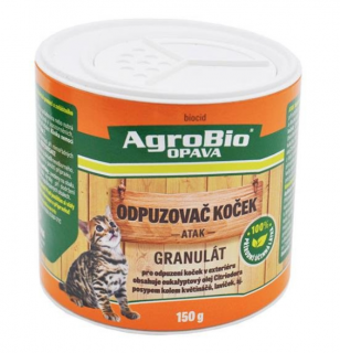 Odpuzovač koček - GRANULE 150 g  (Přírodní repelent ve formě granulátu k odpuzení koček na zahradě. Působí proti znečišťování kočkami. Odpuzovač koček granulát (ATAK) 150 g )