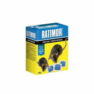 Ratimor - návnada 150g RATIMOR BRODIFACOUM (Požerová nástraha k jednorázovému hubení myší domácích, potkanů a krys. )