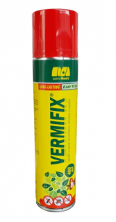 VERMIFIX lepidlo ve spreji na ochranu stromů (Vermifix je lapač hmyzu a housenek, dřepčíků, molic, mšic, nosatců, smutnic, třásněnek, vrtalek, , vrtule třešňové, mravenců, píďalek a piklic na ovocných  a okrasných stromech.)