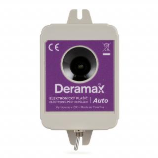 Voděodolný Deramax auto - pulzní ultrazvukový plašič (Nový model s dosahem 300 m2 - Deramax auto špičkový pulzní ultrazvukový plašič kun a hlodavců pro automobily bez nutnosti připojení k autobaterii! Napájení 9 V baterií.)