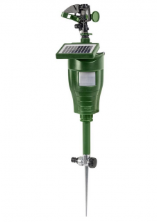 Vodní odpuzovač škůdců s PIR čidlem a solárním nabíjením (Vodní odpuzovač škůdců Gardigo Activated Sprinkler 60085 - 2x nabíjecí akumulátor zdarma.)