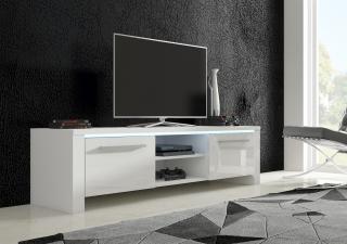 TV stolek Helix 2  Dekor lamina bílá/bílý lesk