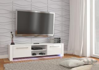TV stolek Helix NEW  Dekor lamina bílá/černý lesk