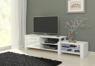 TV stolek Orion  Dekor lamina dub burgundský/bílý lesk