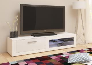 TV stolek Viky NEW  Dekor lamina bílá/bílý lesk