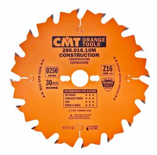 CMT | Pilový kotouč na stavební řezivo ø 250/30 mm Z16 WZ/ATB