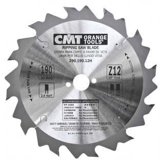 CMT | Pilový kotouč pro podélný řez ø 190/20 mm Z12 WZ/ATB