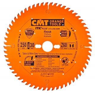 CMT | Ultra tenký pilový kotouč pro příčné řezy - ø250/30 mm Z60 WZ/ATB