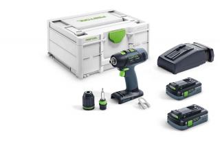 Festool - Akumulátorový vrtací šroubovák T 18+3 HPC 4,0 I-Plus