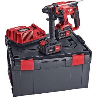 Flex | Kombinované aku-vrtací kladivo CHE 18.0-EC C Varianta: Set, Vybavení: 2 x aku a 1 x nabíječka, Přepravní obal: přepravní kufr L-BOXX