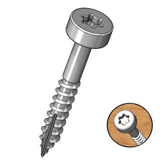 Milescraft | PocketScrews - vruty pro kapsové spoje Délka: 25 mm, Obsah balení: 100 ks, závit: hrubý (coarse)