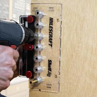 Milescraft | ShelfJig - šablona pro vrtání otvorů nosičů polic