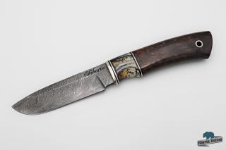 Damaškový lovecký nůž s mamutovinou - Mamut II