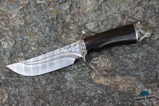 Lovecký nůž z damascenské oceli Medvěd