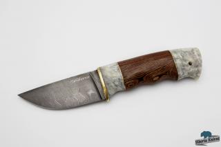 Lovecký, stahovací nůž z damascenské oceli Oskárek