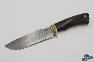 Ručně kovaný lovecký nůž z damaškové oceli Tesák Black
