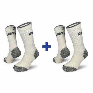 Arctic Track Merino 2-Pack  Turistické Merino Ponožky Barva: Bílá, Velikost: 34-35