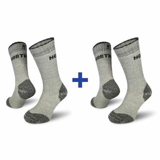 Arctic Track Merino 2-Pack  Turistické Merino Ponožky Barva: Světle šedá, Velikost: 34-35