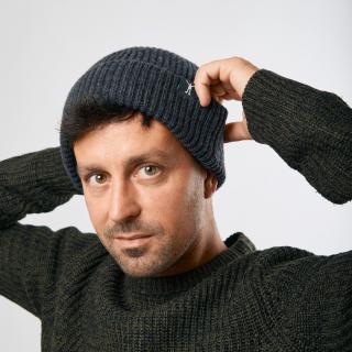 Beanie Merino 1:1  Antracitová Merino Čepice žebro 1:1 Barva: Antracit