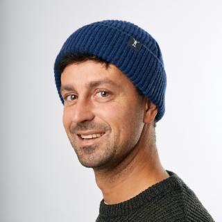 Beanie Merino 1:1  Modrá Merino Čepice žebro 1:1 Barva: Tmavě modrá